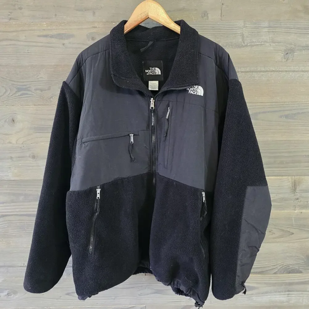 Vtg 90s The North Face Denali Jacket Mens XXL Black Polartec Fleece Full Zip